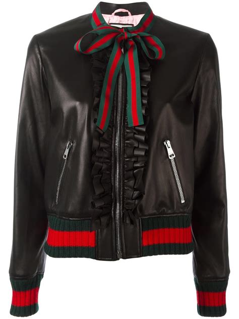 veste cuir gucci femme|Vestes en cuir Gucci pour femme .